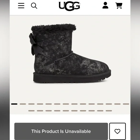 UGG‎ Mini Bailey Bow Glimmer Black Boots - Picture 14 of 14